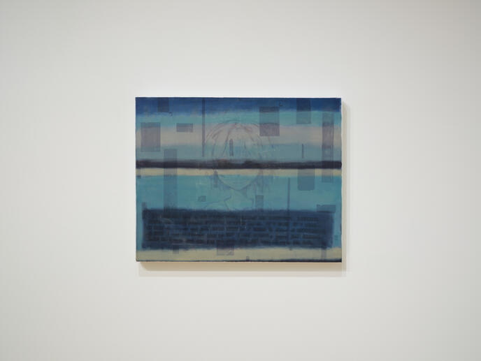 "it’s fine to miss out on things, y’know?" 24 x 30 in, acrylic transfer & oil on canvas, 2024